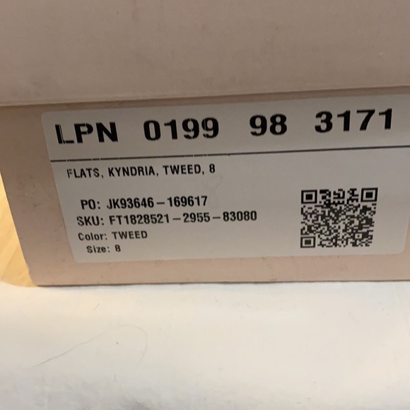 JustFab Kyndria Flats Sz 8 Blk & White Tweed NIB - Picture 4 of 5